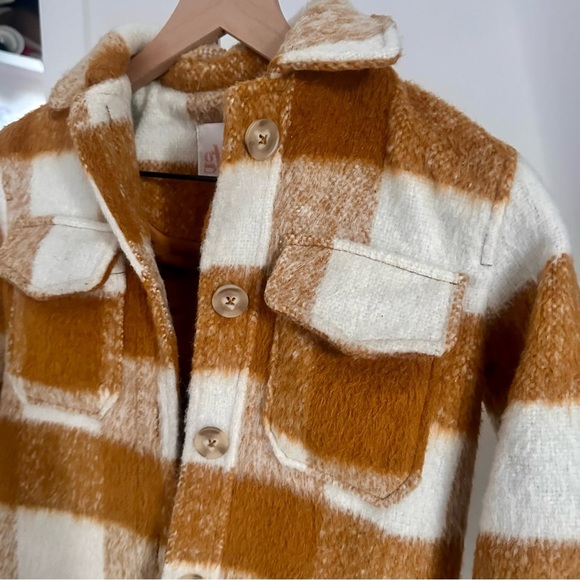 GB Girls Mustard Checkered Jacket 4/5 - Picture 4 of 5